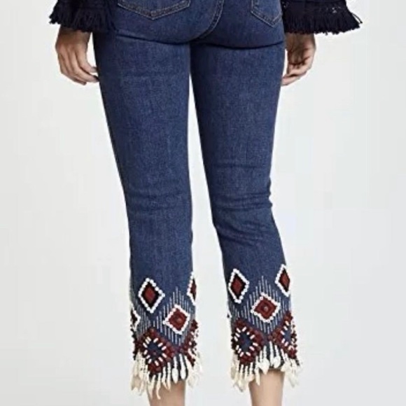 NWT Tory Burch Mia Beaded Jeans Size 28 - Picture 3 of 5